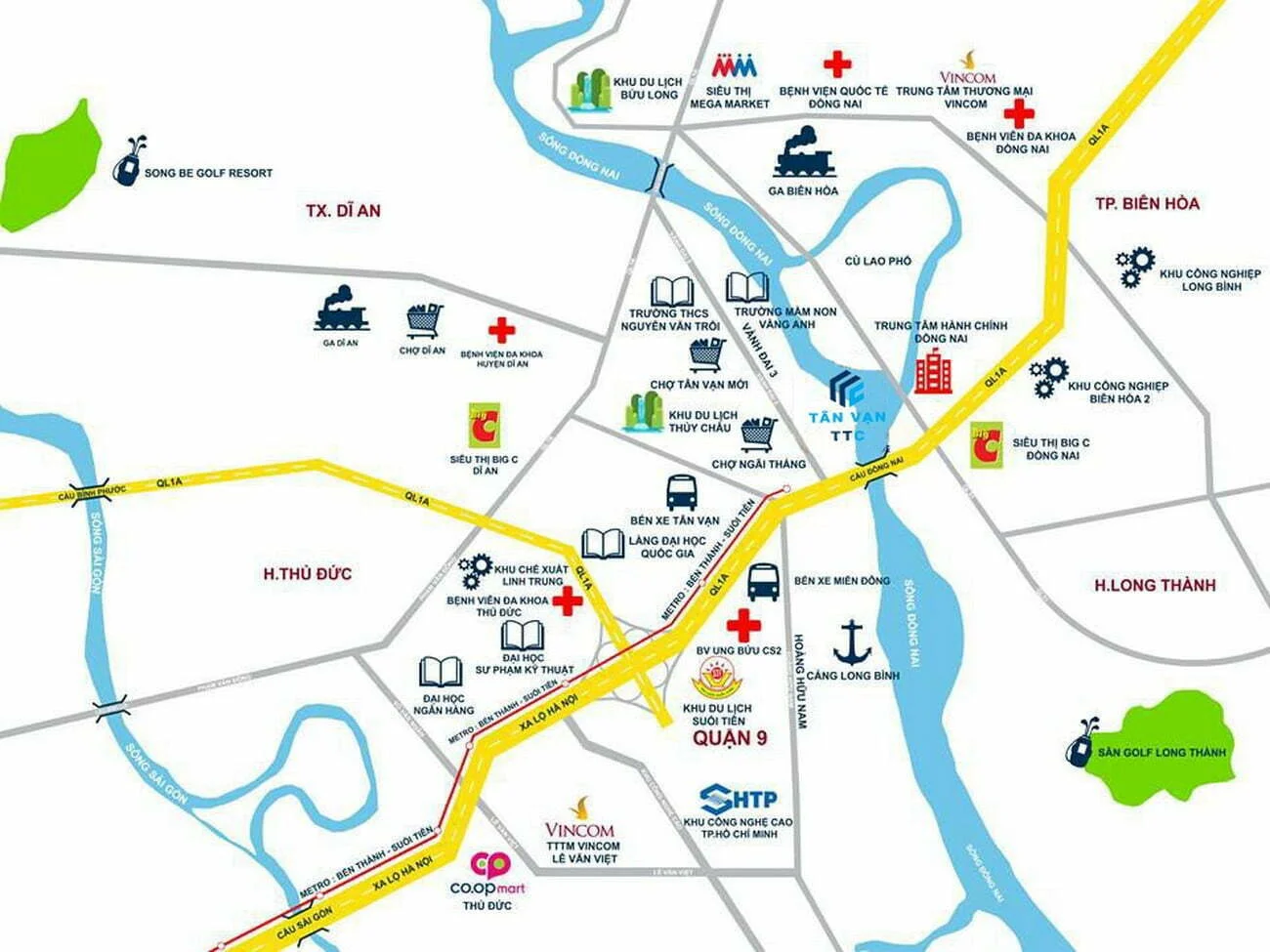 Vị trí Đảo Kim Quy tọa lạc trên Cù Lao Tân Vạn, phường Tân Vạn, thành phố Biên Hòa, tỉnh Đồng Nai